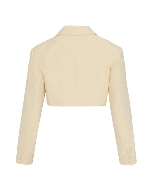 Delfi Collective White Cropped Suiting Banana Blazer