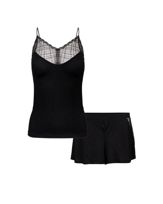 Oh!Zuza Black Short Pj Set With Lace