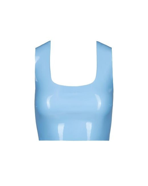 Commando Blue Faux Patent Leather Crop Top