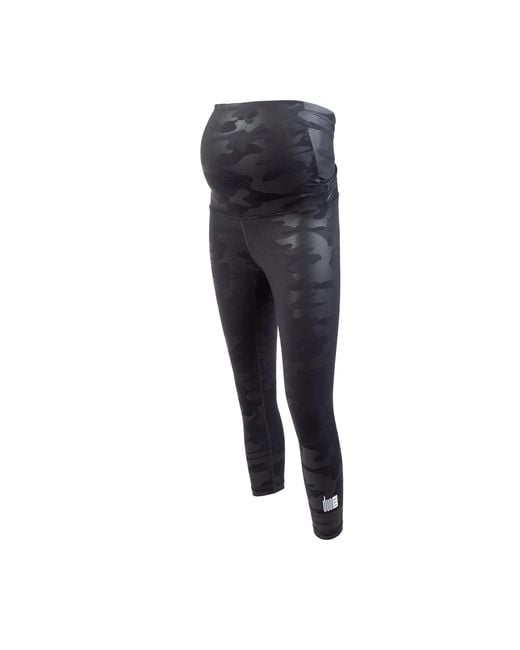 Duofit Maternity Activewear Blue Camo Betty Crop Leggings