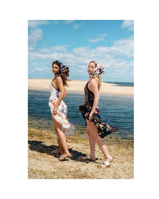 Jessie Zhao New York Blue Beach Sarong Wrap