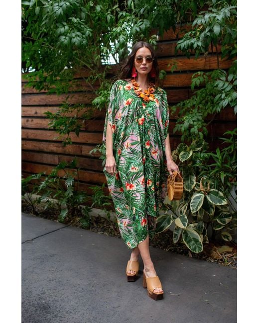 Jennafer Grace Green Hilo Garden Caftan