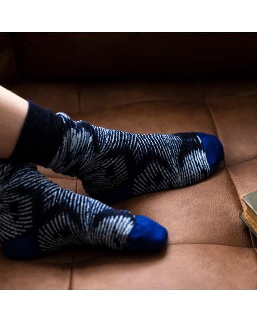 Essien & Emre Blue Pavo Pattern Wool Socks