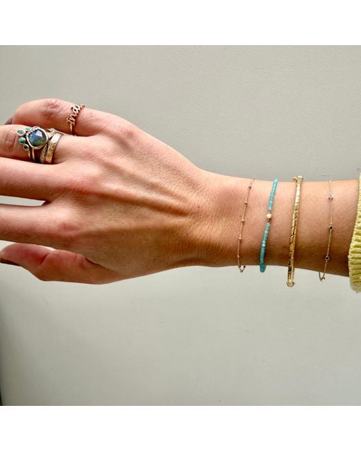 Zohreh Metallic Station Bead Chain Bracelet 9K