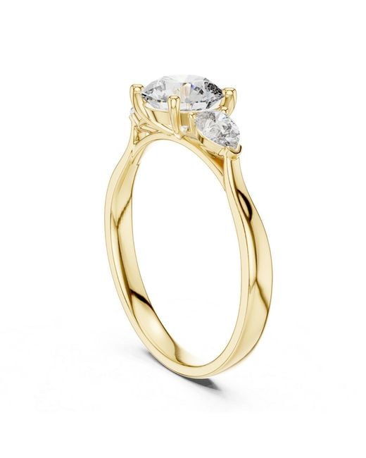 Aya Fine Jewelry Metallic Round Brilliant Three Stone Lab Diamond Promise Ring