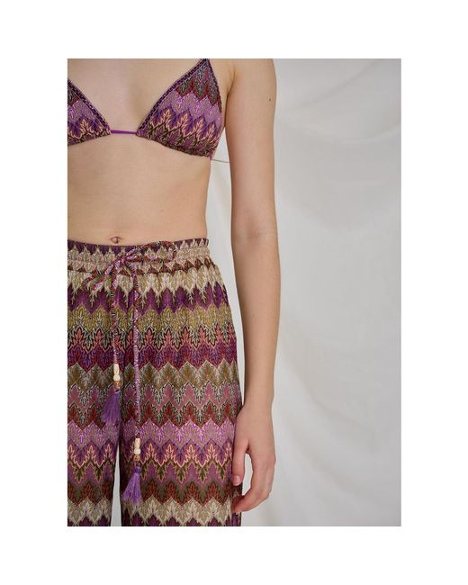Aulala Paris Red Nocturnal Sky Broderie Beach Pants