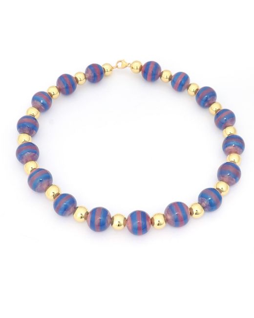 Hye Jane Jewelry Blue Soleil Sphere Beaded Necklace