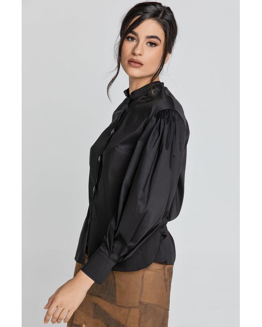 Conquista Black Shirt With Bishop Sleeves