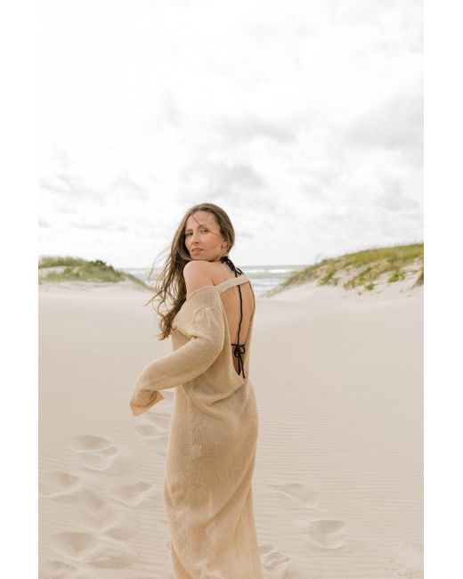 SALANIDA Natural Neutrals Mare 100% Linen Long Dress Sand