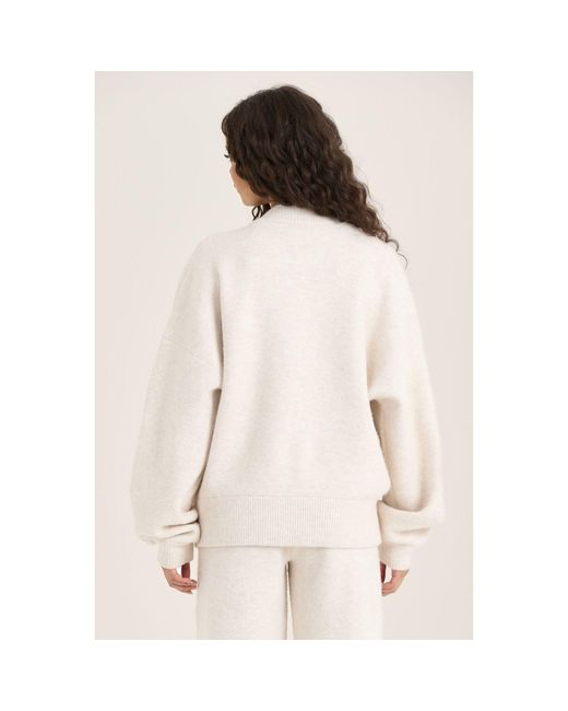 Loom Archives White Neutrals Loom Zip Through Knit