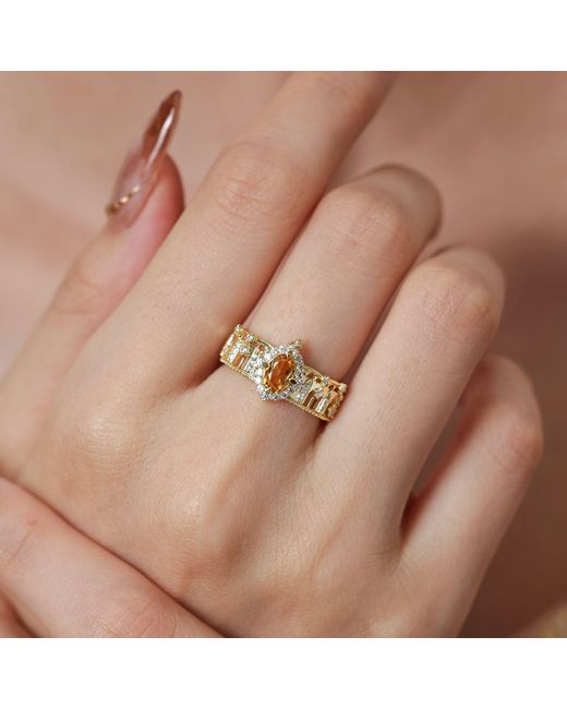 Azura Jewelry New York Metallic The Alhambra Arcade Citrine Ring Vermeil