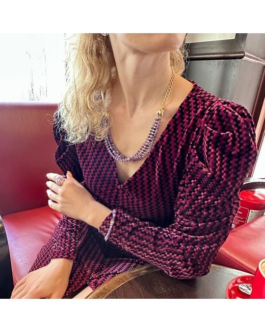 Farra Multicolor Multi-Layers Amethyst Necklace