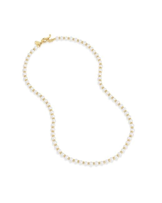 Dower & Hall Metallic Timeless White Pearl Halo Necklace