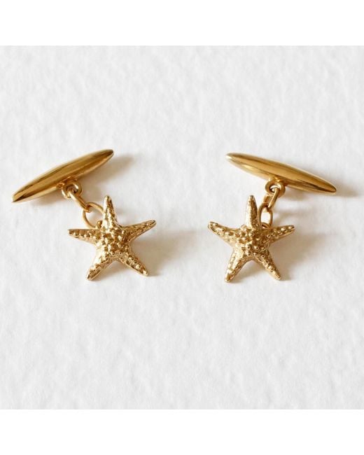Lee Renee Metallic Starfish Cufflinks for men