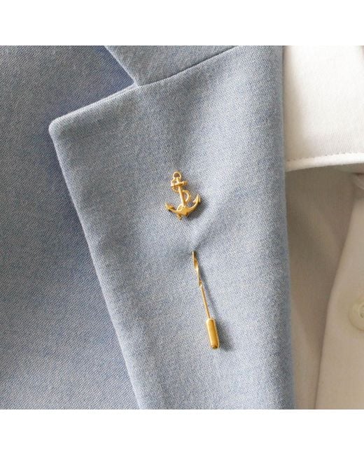 Lee Renee Metallic Anchor Tie Pin/Twist Tie Pin – for men