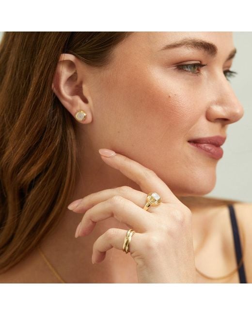 Auree Jewellery Metallic California Cushion Moonstone Vermeil Ring