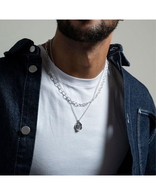 Dower & Hall Metallic Fly High Phoenix Talisman Necklace for men