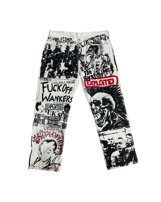 Zasta Studio Multicolor Frayed Fusion Printed Denim Jeans B