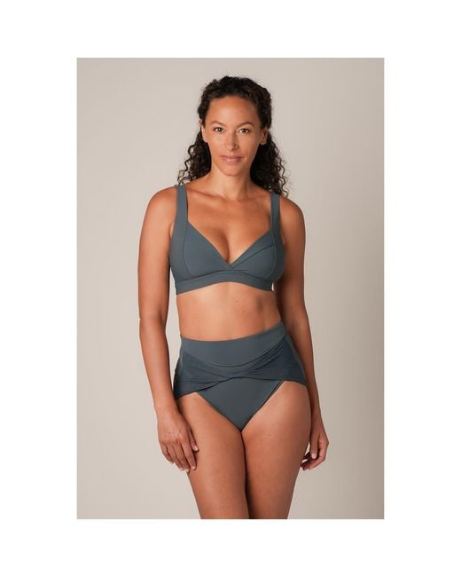 Serotone Swim Blue The Plunge Swim Bra