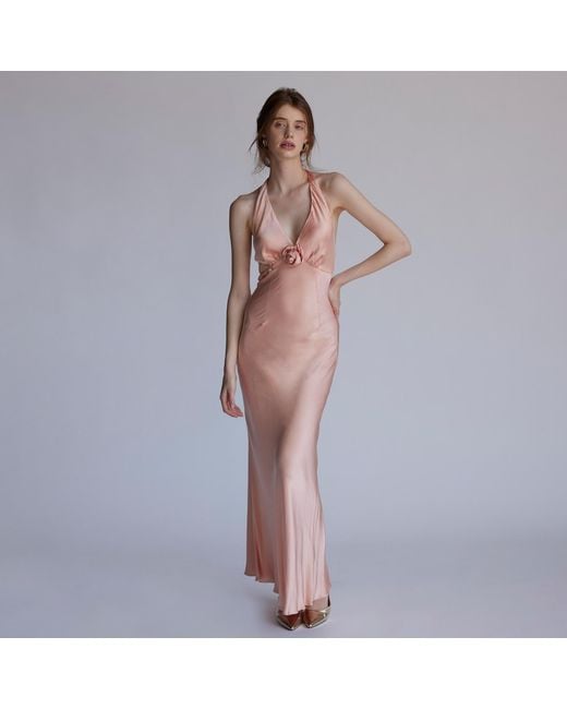 Belsize25 Pink Rosa Series – Coral Dress With Handmade Rose Detail
