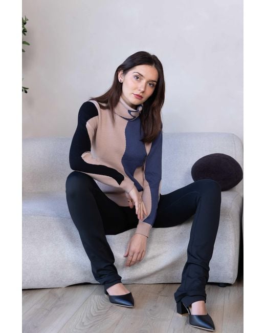 The Gt Atelier Blue Elegant Turtleneck Winter Knitwear