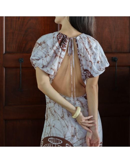 Celeste Mendis Purple Perennial Blossom Dress
