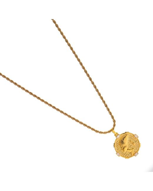 Ebru Jewelry Metallic Queen Nefertiti Medallion Necklace