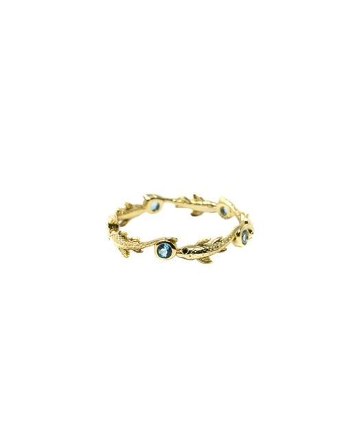 NASI SILVER Metallic Eternity Neshama Fish Band- Topaz