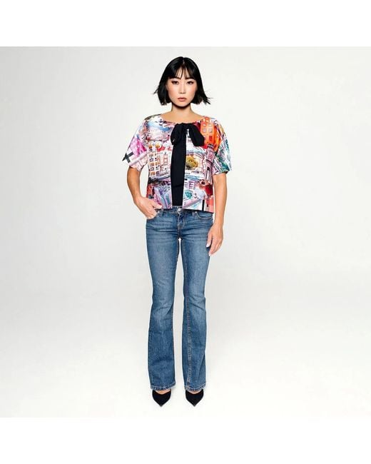 Maxjenny Red Cropped Jacket With Bow