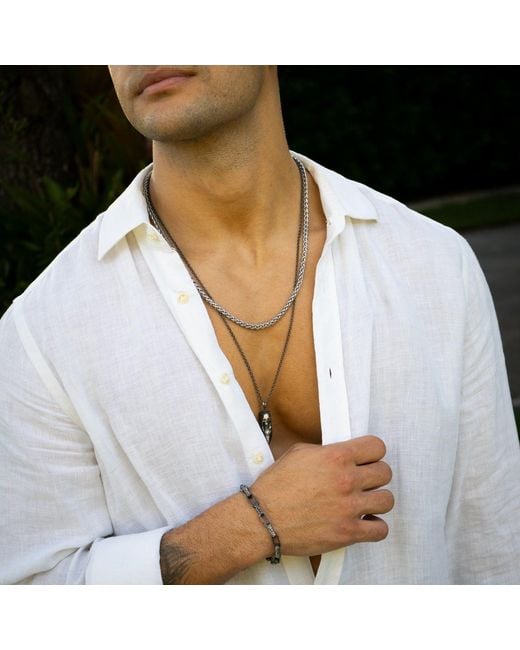Ebru Jewelry Metallic Powerlink Stainless Steel Style Chain Necklace for men