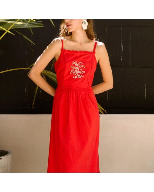 Em & Shi Pink Rose Strap Dress