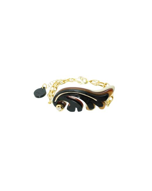 Gissa Bicalho Black Acrylic Handmade Bracelet Rosebush