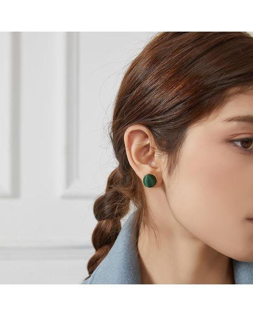 Soft Strokes Silk Green Pure Silk Brocade Earrings