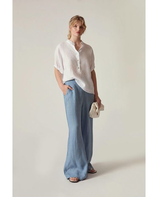 James Lakeland White Relaxed Linen Blouse