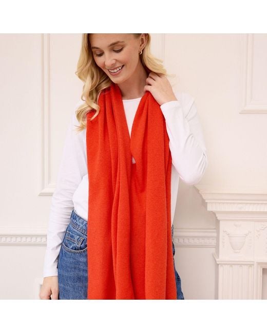Cove Red Lucy Autumn Multi Way Cashmere Wrap