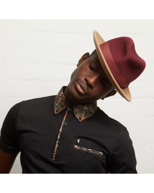 Dasmarca Hats Red Gangstar Burgundy Camel Felt Hat for men