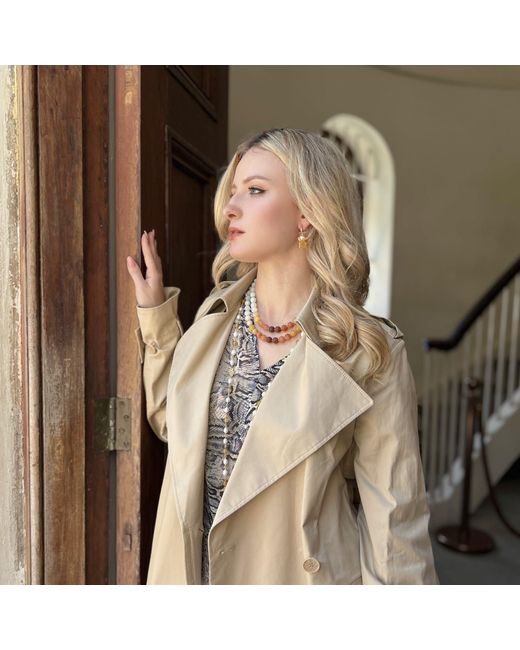 Farra Metallic Gradient Brown Jade Double Layers Necklace