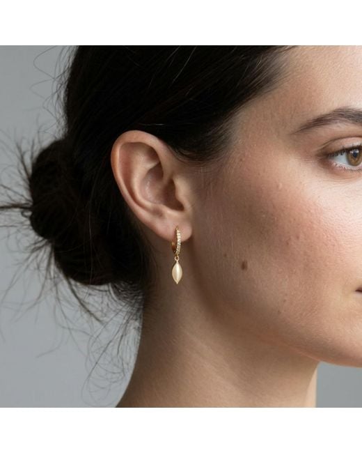 Uchi and Soto Metallic Neutrals Nekomeishi Cream Cats Eye Earrings