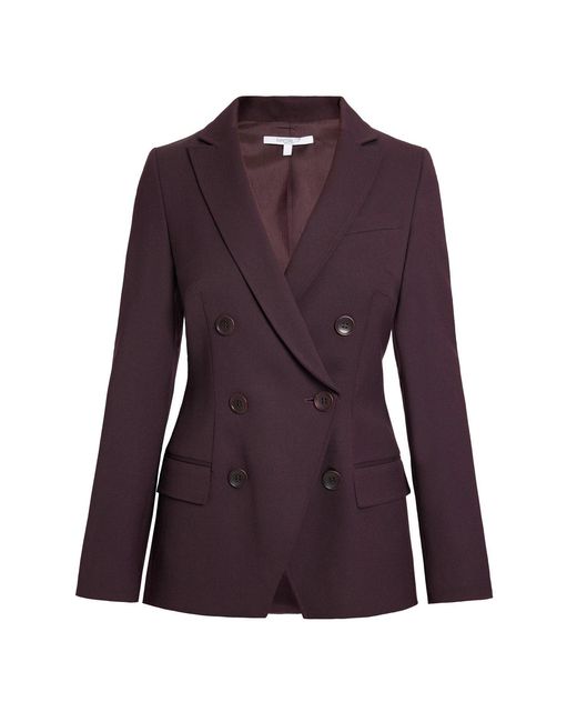Santorelli Purple Paco Double-Breasted Six-Button Jacket