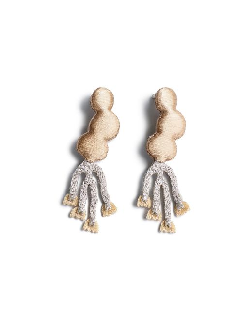 Nana Watanabe Metallic Noi Soft Cushioned Embroidered Earrings