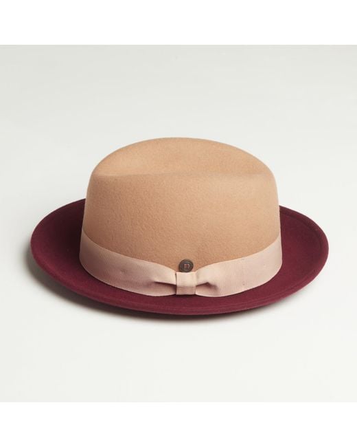 Dasmarca Hats Red Gangstar Camel Burgundy Felt Hat for men