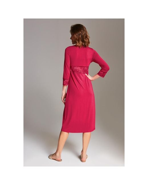 Oh!Zuza Red Midi Viscose Nightgown