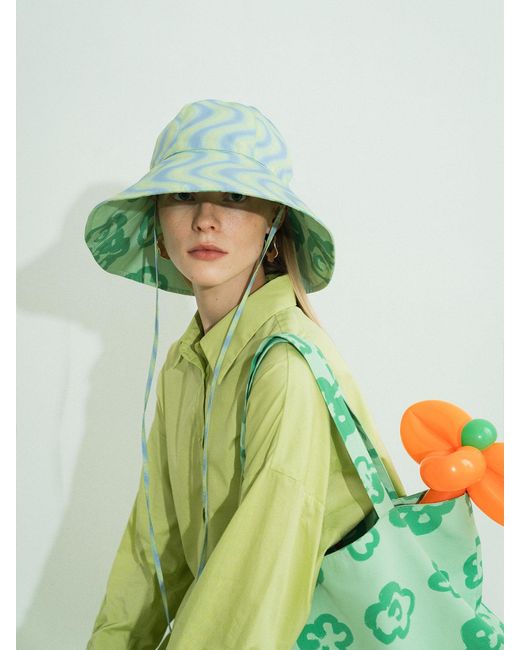 Lost Pattern Green Day Dream Reversible Sun Hat