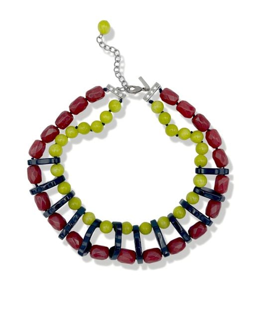 Jaredjamin Blue Modern Mix Gemstone Necklace
