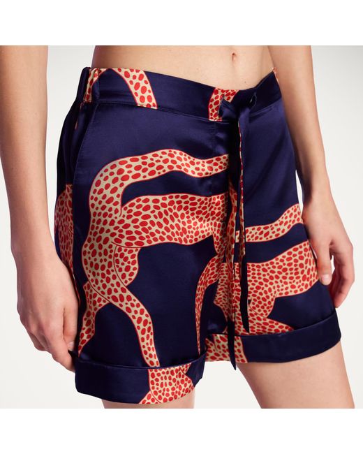 Piola Blue Mulberry Silk Short Pyjama Set