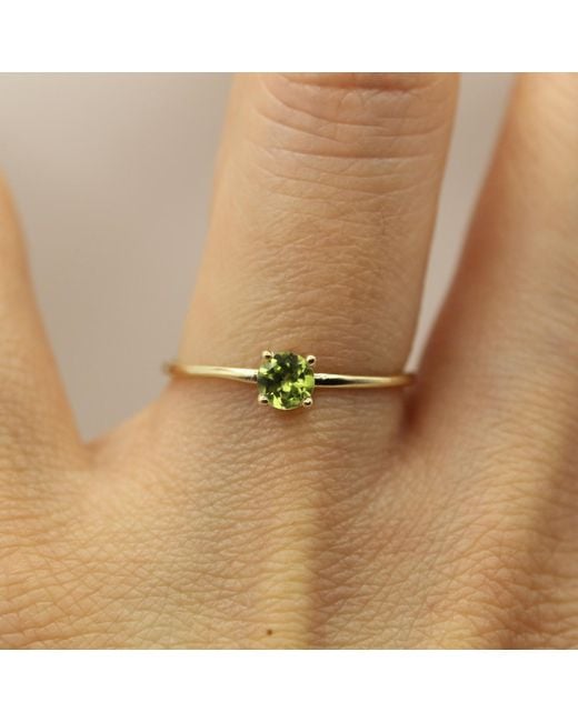 VicStoneNYC Fine Jewelry Metallic August Birthstone Peridot Ring