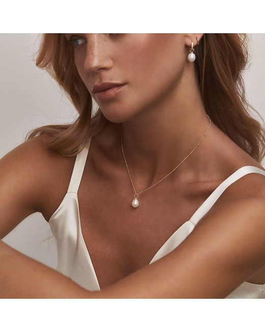 Lily & Roo Metallic Large Single Pearl Necklace