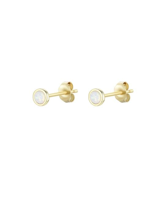 KAMARIA Metallic Mini Round Opal Stud Earrings