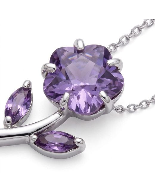 Modenaire Metallic Crystal Daisy Flower Pendant Necklace