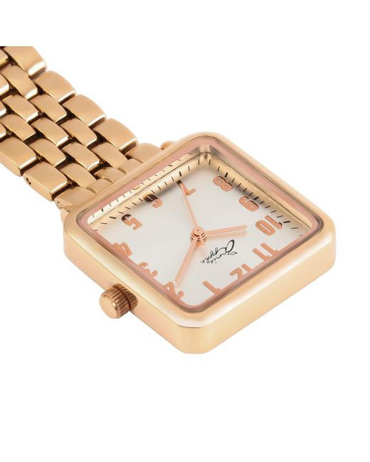 Bermuda Watch Company Metallic Annie Apple Square/ Link Bracelet Watch